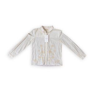 NWT SÉZANE Monica Long Sleeved Embroidered Shirt - White - US Size 4